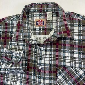 Vintage American Edition Shirt Mens 2XLT Flannel Long Sleeve Plaid Ranch Flannel